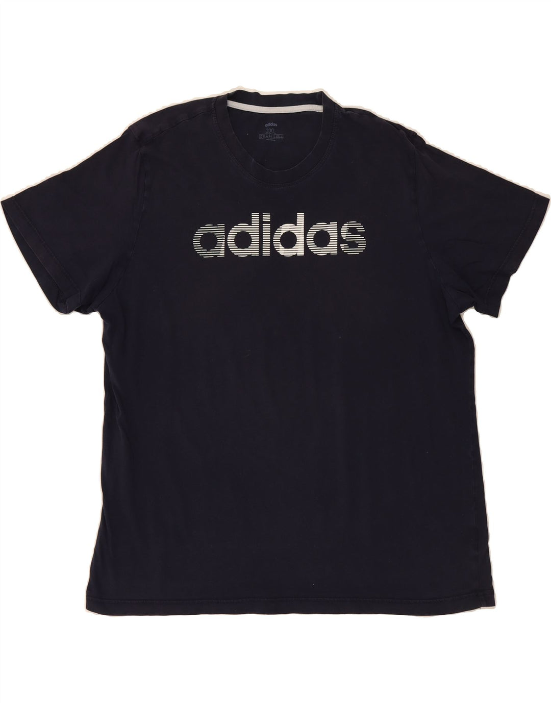 ADIDAS Mens Graphic T-Shirt Top 2XL Navy Blue Vintage Adidas and Second-Hand Adidas from Messina Hembry 