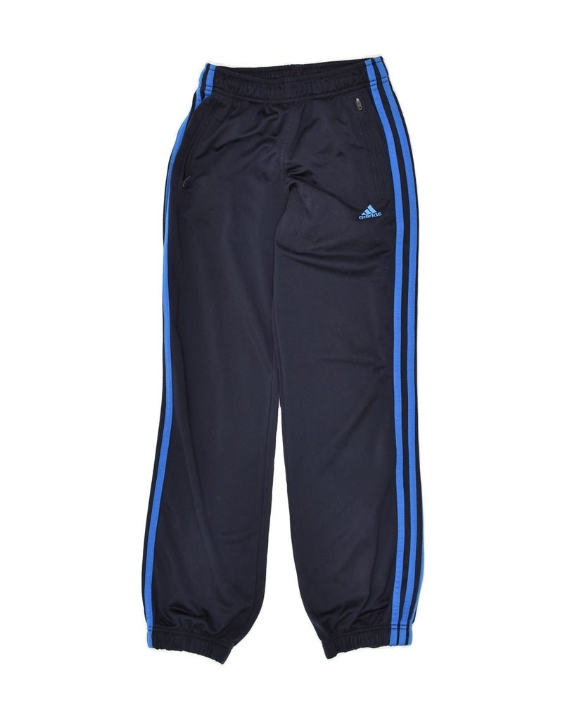 ADIDAS Boys Tracksuit Trousers Joggers 11-12 Years Navy Blue Polyester | Vintage Adidas | Thrift | Second-Hand Adidas | Used Clothing | Messina Hembry 