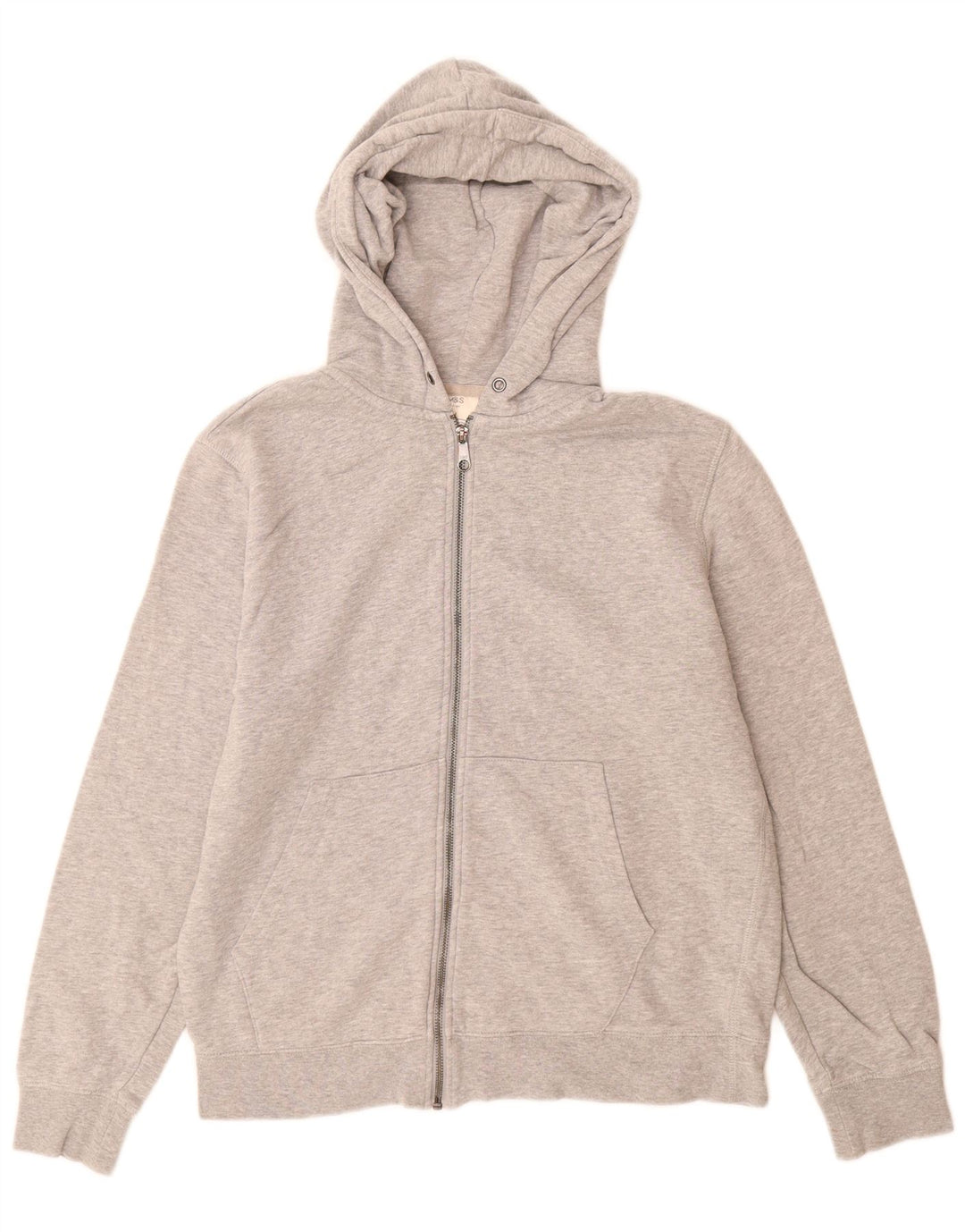 Marks & Spencer Mens Zip Hoodie Sweater Medium Grey Flecked Cotton