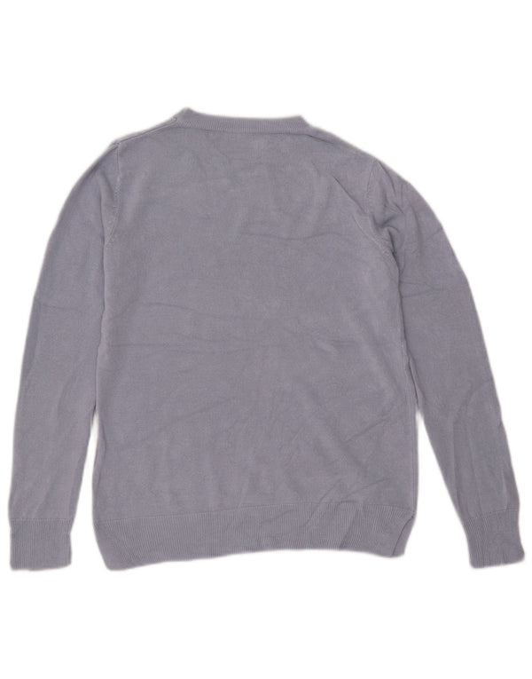Marks & Spencer Womens Oversized Crew Neck Jumper Sweater UK 10 Small Blue
