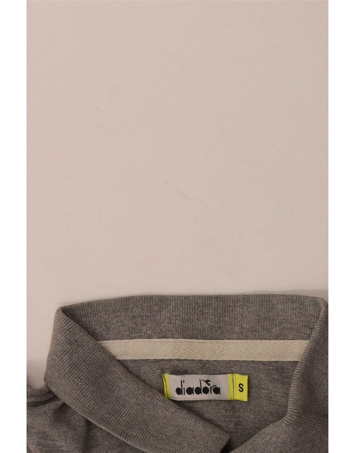 Diadora Mens Polo Shirt Small Grey Flecked