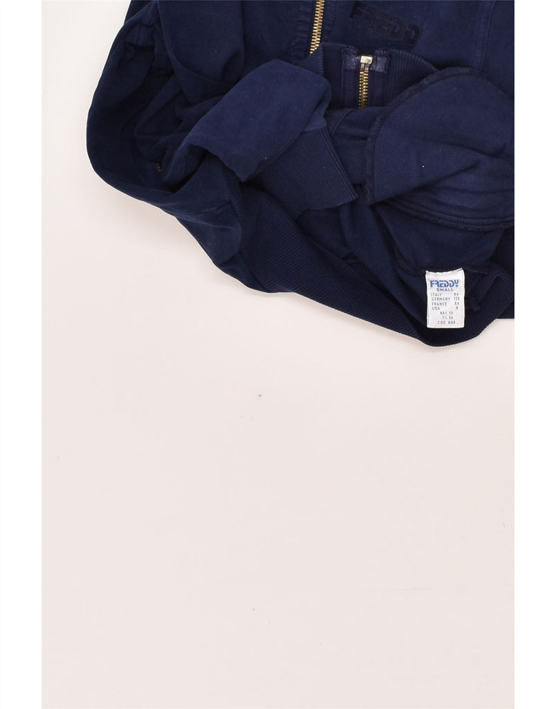 FREDDY Girls Graphic Tracksuit Top Jacket 7-8 Years Small Navy Blue Cotton | Vintage Freddy | Thrift | Second-Hand Freddy | Used Clothing | Messina Hembry 