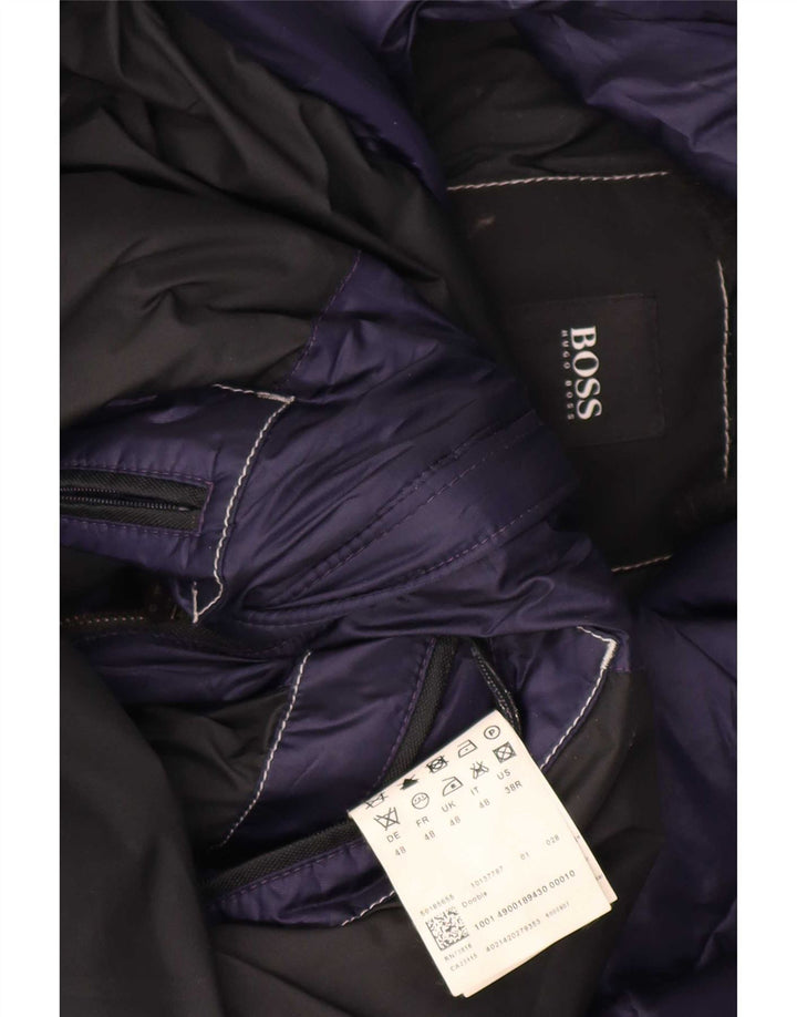 Hugo Boss Mens Padded Jacket EU 48 Medium Navy Blue Polyester