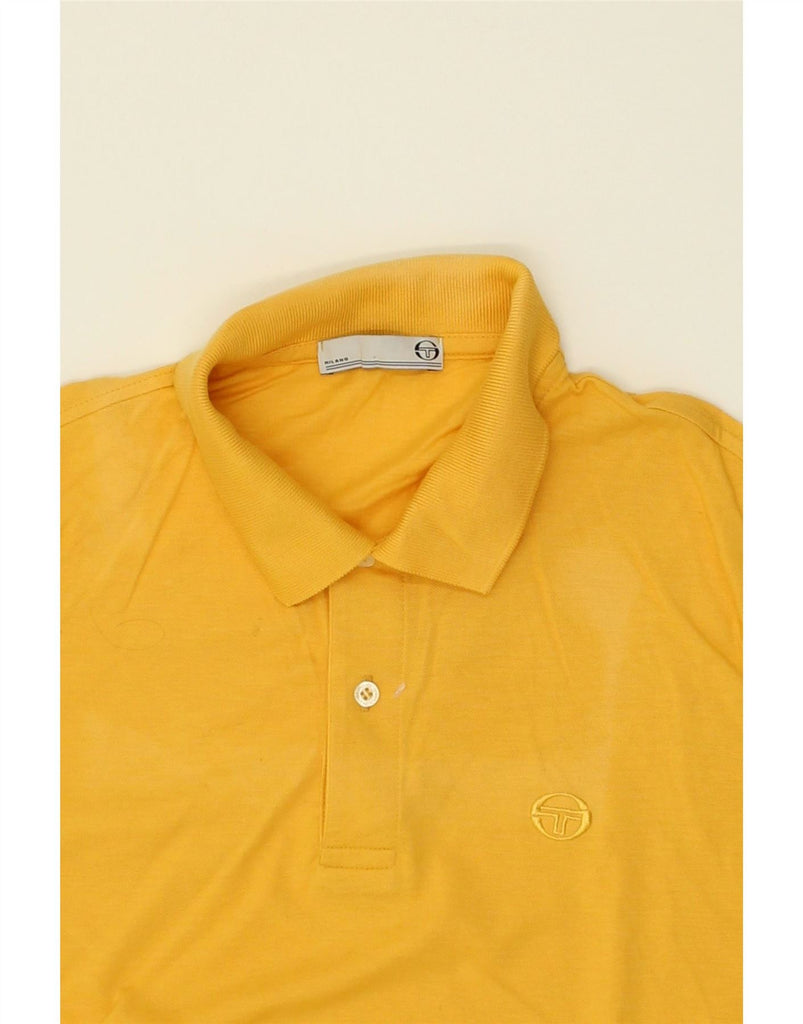 SERGIO TACCHINI Mens Polo Shirt IT 50 Medium Yellow Cotton Vintage Sergio Tacchini and Second-Hand Sergio Tacchini from Messina Hembry 