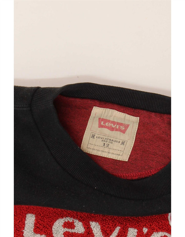 Levi's Boys Graphic Sweatshirt Jumper 11-12 Years Black Cotton