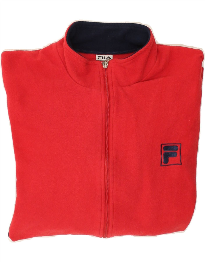 FILA Womens Tracksuit Top Jacket UK 18 XL Red Colourblock Polyester | Vintage Fila | Thrift | Second-Hand Fila | Used Clothing | Messina Hembry 