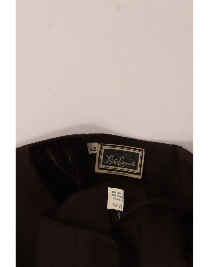 Luisa Spagnoli Womens Long Sleeve Shift Dress IT 42 Medium Brown Wool