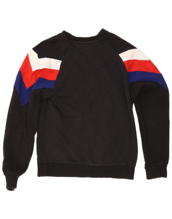 Adidas Mens Sweatshirt Jumper XS Black Colourblock Cotton