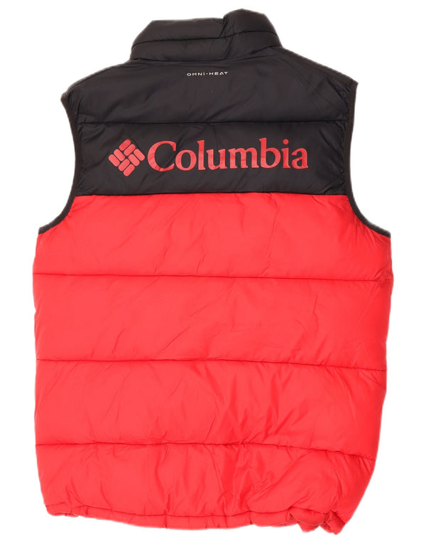 Columbia Mens Omni-Shield Graphic Padded Gilet UK 38 Medium Red Colourblock