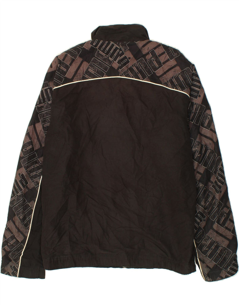 PUMA Mens Graphic Tracksuit Top Jacket Medium Black | Vintage Puma | Thrift | Second-Hand Puma | Used Clothing | Messina Hembry 