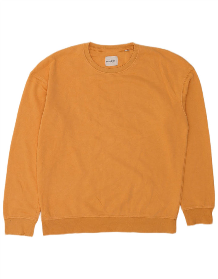 Jack & Jones Mens Sweatshirt Jumper Large Orange Cotton
