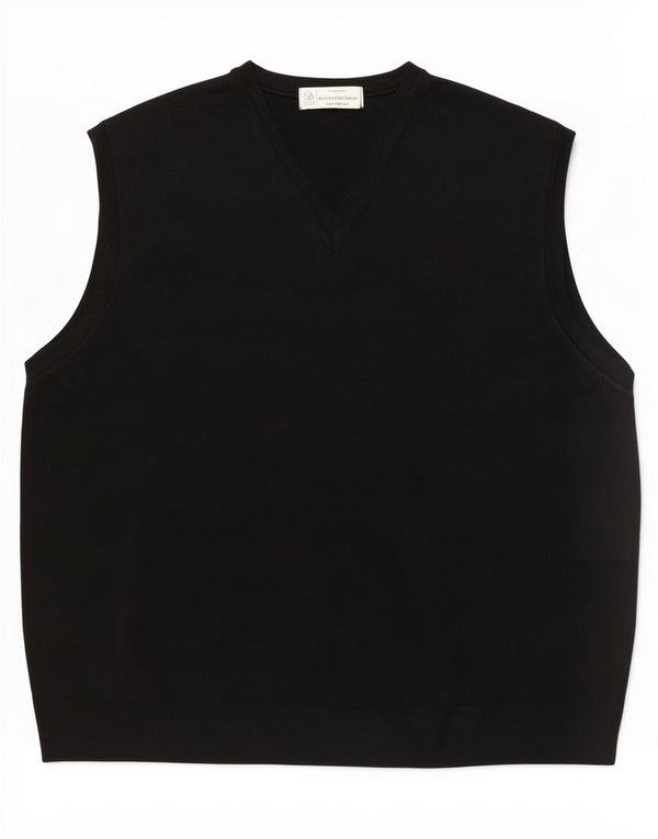 Marks & Spencer Mens Vest Tank Top Large Black New Wool