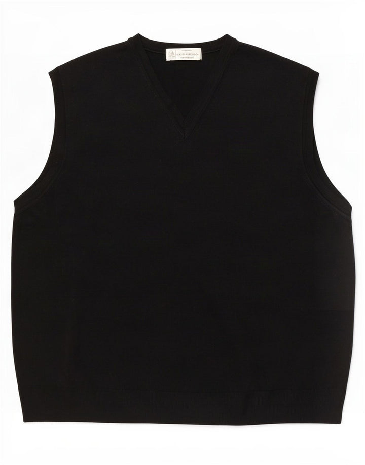 Marks & Spencer Mens Vest Tank Top Large Black New Wool