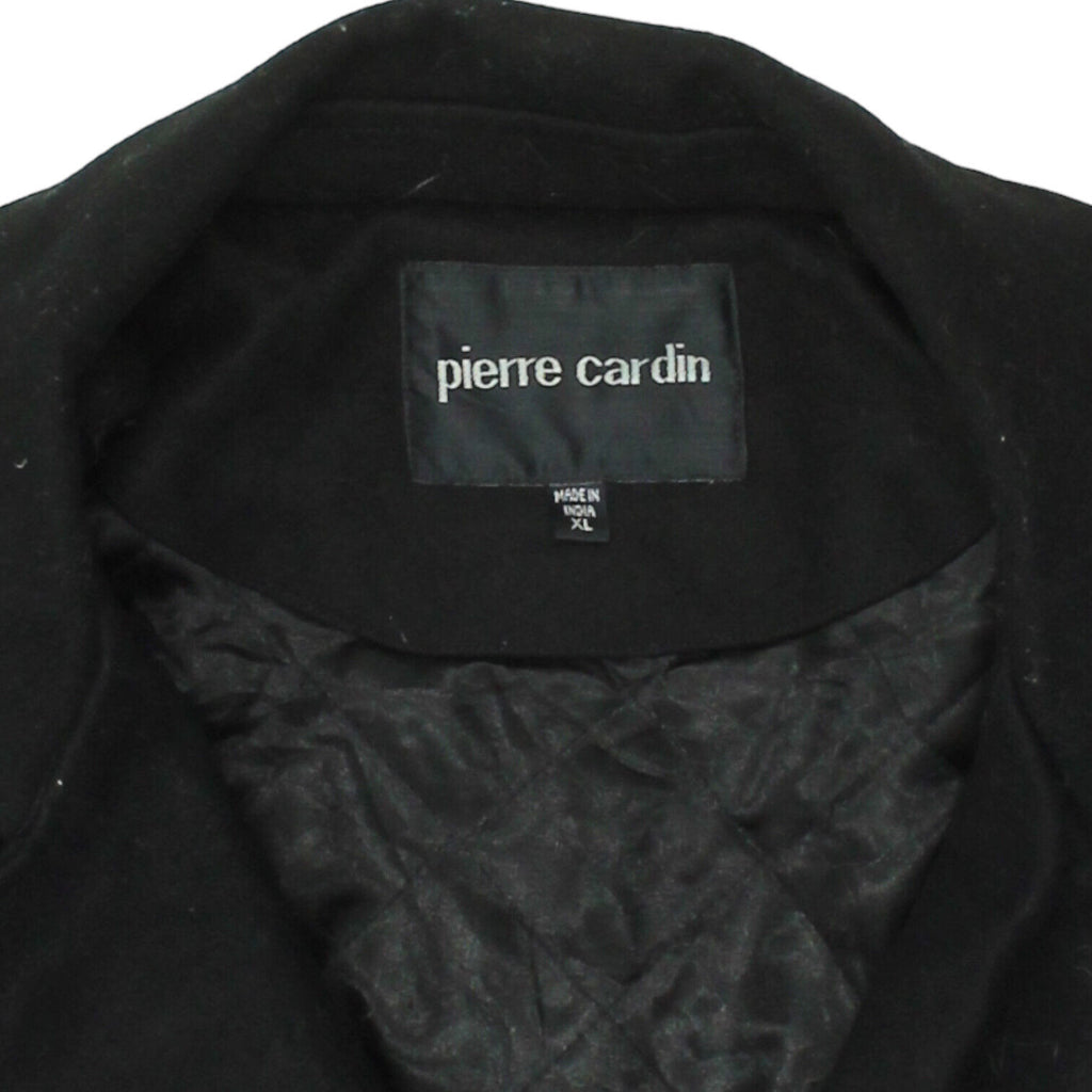 Pierre Cardin Mens Black Pea Coat | Vintage High End Designer Peacoat Jacket VTG | Vintage Messina Hembry | Thrift | Second-Hand Messina Hembry | Used Clothing | Messina Hembry 