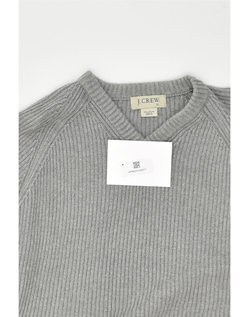 J. CREW Mens V-Neck Jumper Sweater XL Grey Cotton | Vintage J. Crew | Thrift | Second-Hand J. Crew | Used Clothing | Messina Hembry 