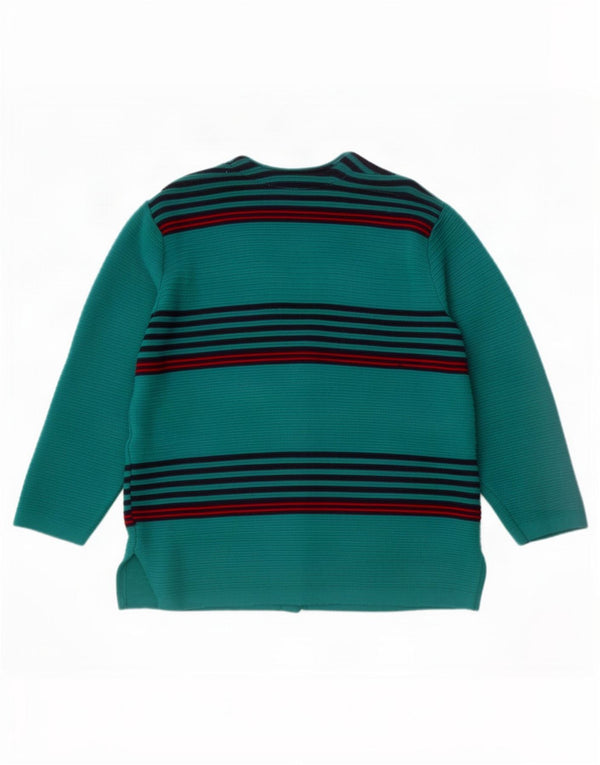 Vintage Womens Cardigan Sweater UK 22 3XL Blue Striped