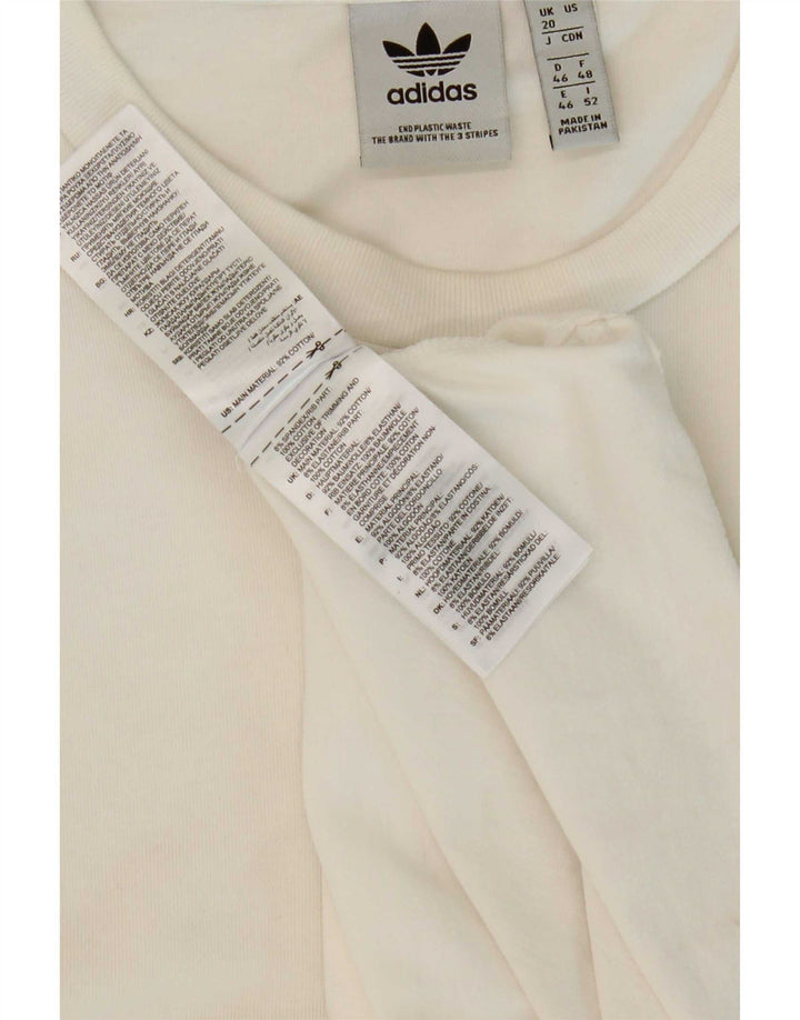 Adidas Womens Top Long Sleeve UK 20 2XL White Cotton