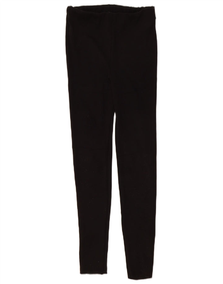 Zara Womens Leggings UK 12 Medium Black Polyester