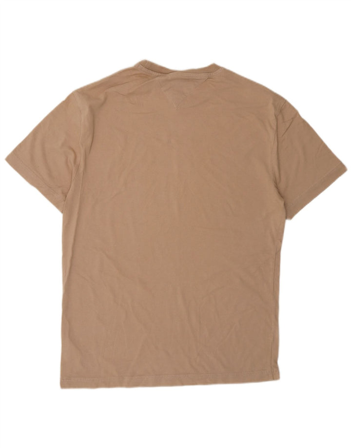 Tommy Hilfiger Mens Graphic T-Shirt Top Small Beige Cotton