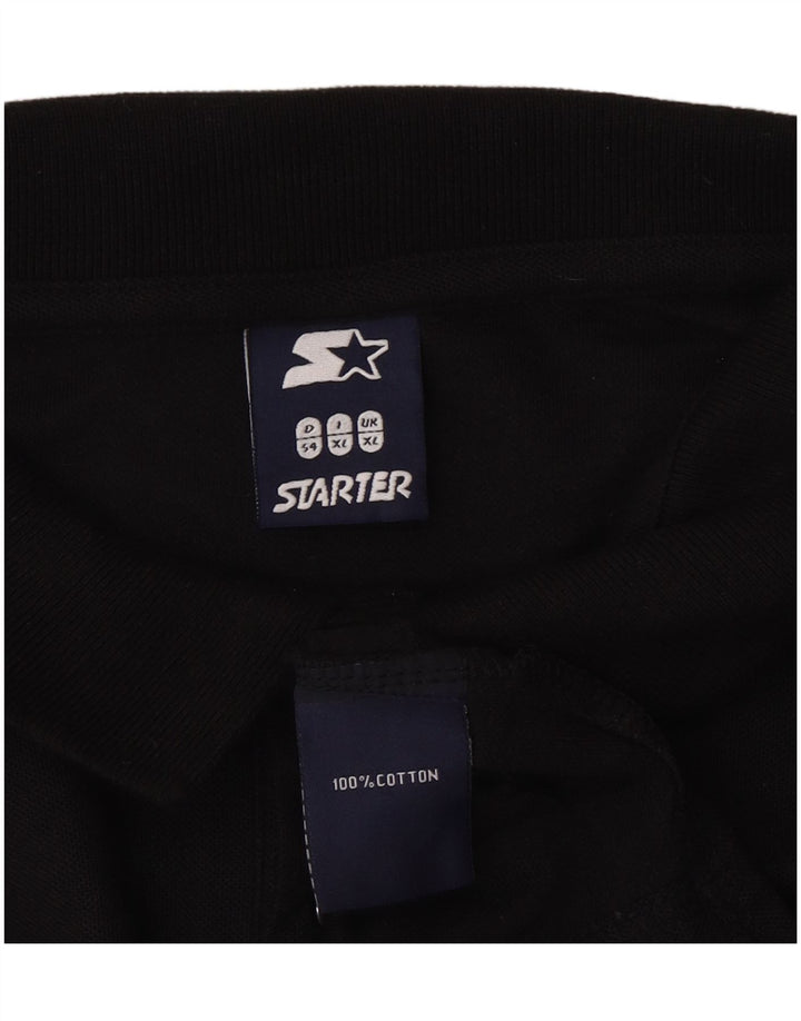 STARTER Mens Polo Shirt XL Black Cotton