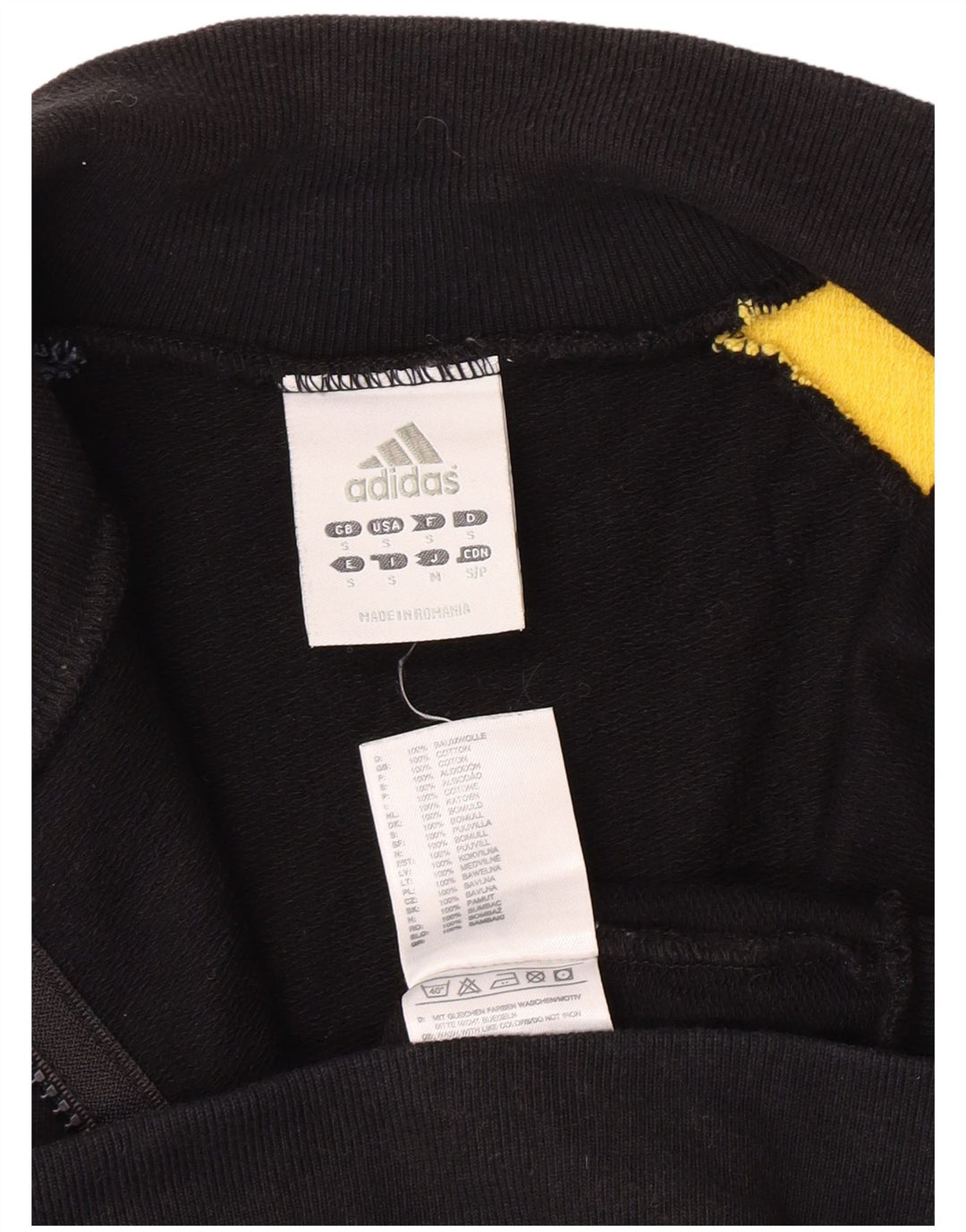 Adidas Mens Graphic Tracksuit Top Jacket Small Black Colourblock Cotton