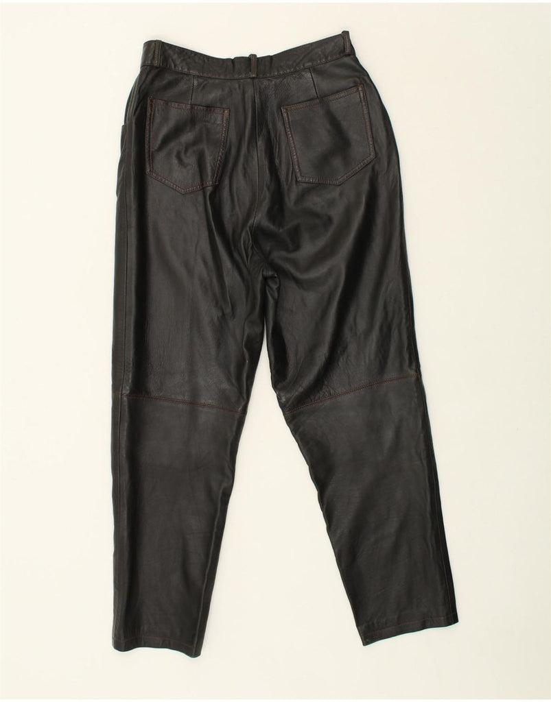 ATOS LOMBARDINI Womens Leather Trousers IT 46 Large W28 L27  Black Leather | Vintage Atos Lombardini | Thrift | Second-Hand Atos Lombardini | Used Clothing | Messina Hembry 