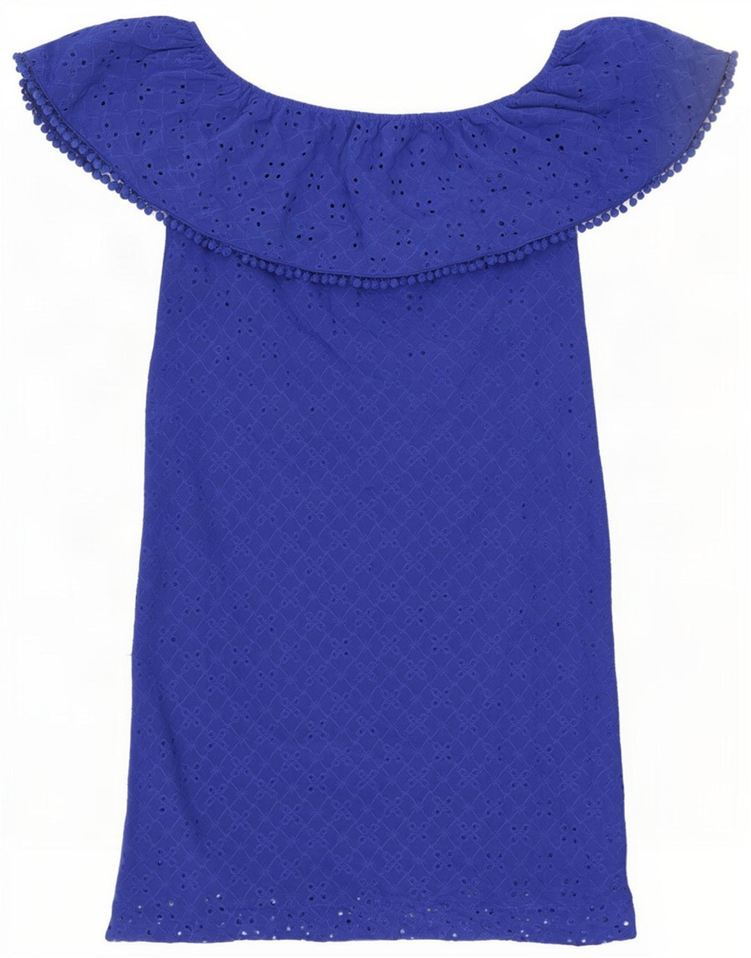 Oasis Womens Off Shoulder Dress UK 6 XS Blue Polyester