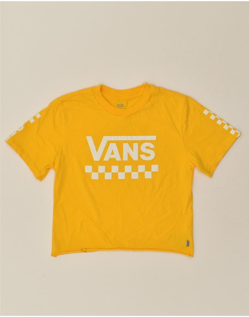 VANS Womens Graphic T-Shirt Top UK 10 Small Yellow Cotton | Vintage Vans | Thrift | Second-Hand Vans | Used Clothing | Messina Hembry 