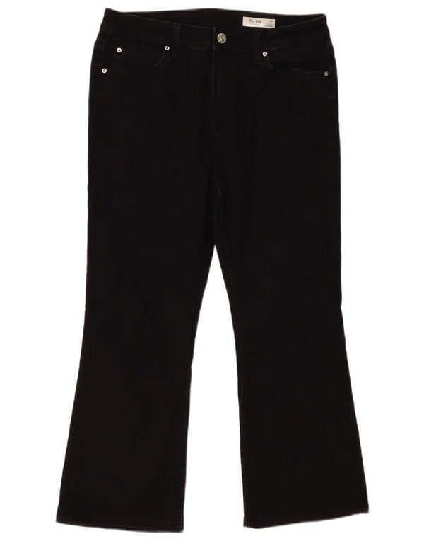 Marks & Spencer Womens The Eva Crop Bootcut Jeans UK 14 Large W32 L25 Black