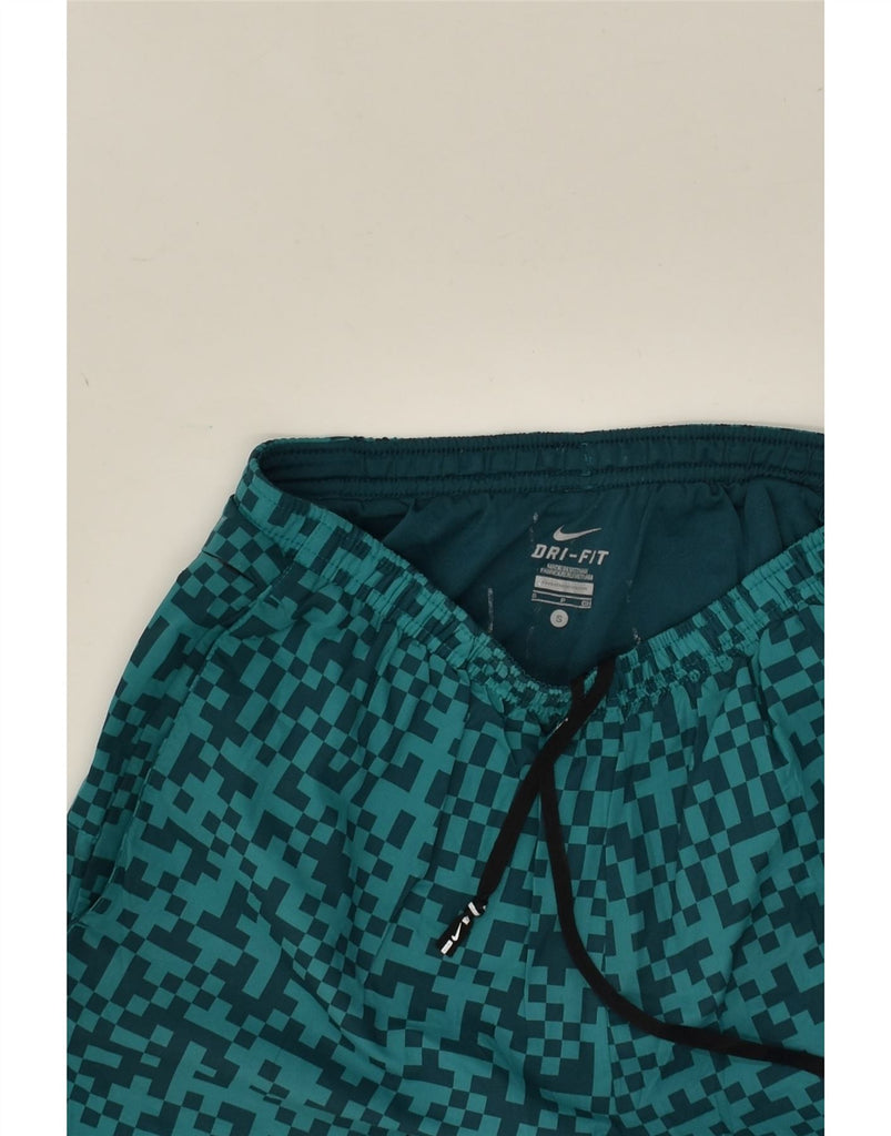 NIKE Mens Abstract Pattern Sport Shorts Small Green | Vintage Nike | Thrift | Second-Hand Nike | Used Clothing | Messina Hembry 