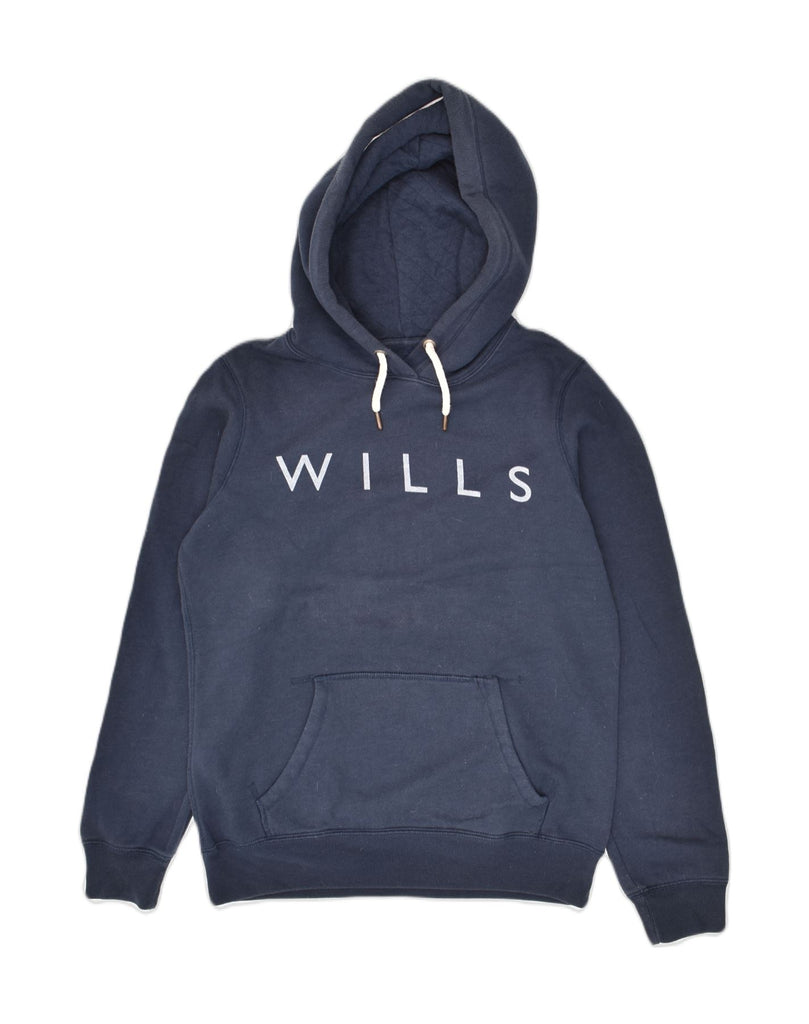 JACK WILLS Womens Loose Fit Graphic Hoodie Jumper UK 10 Small  Navy Blue | Vintage Jack Wills | Thrift | Second-Hand Jack Wills | Used Clothing | Messina Hembry 