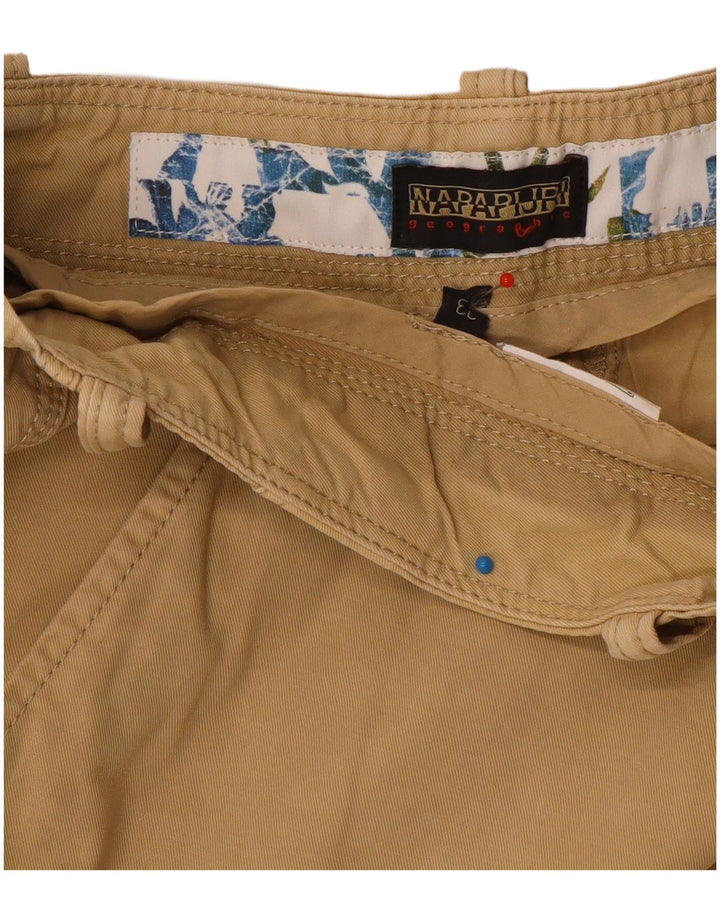 Napapijri Mens Geographic Cargo Shorts W33 Large Beige
