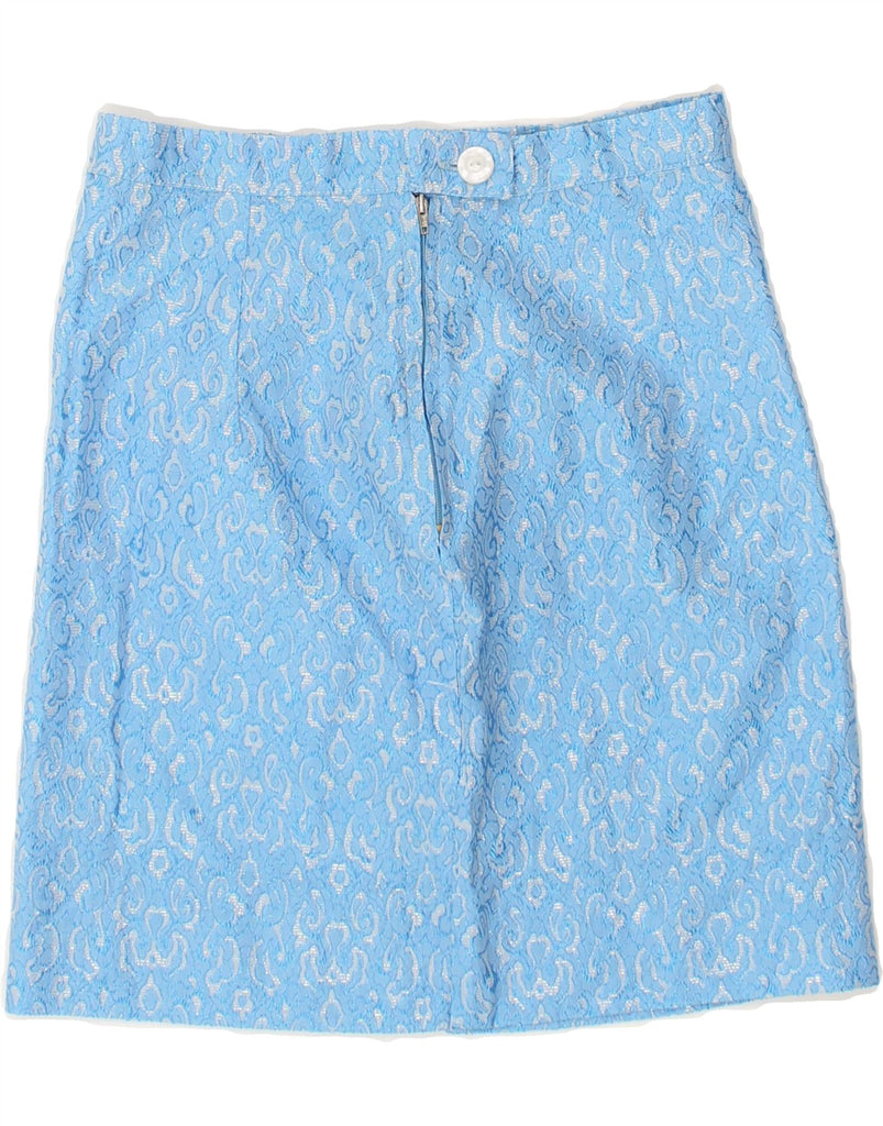 VINTAGE Womens Straight Skirt W24 XS Blue Paisley | Vintage Vintage | Thrift | Second-Hand Vintage | Used Clothing | Messina Hembry 