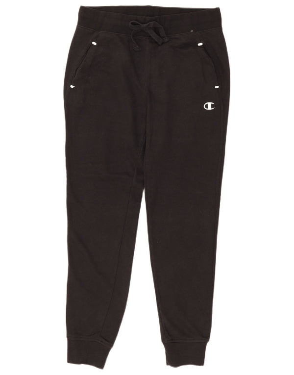 Champion Womens Tracksuit Trousers Joggers UK 14 Medium Black Cotton