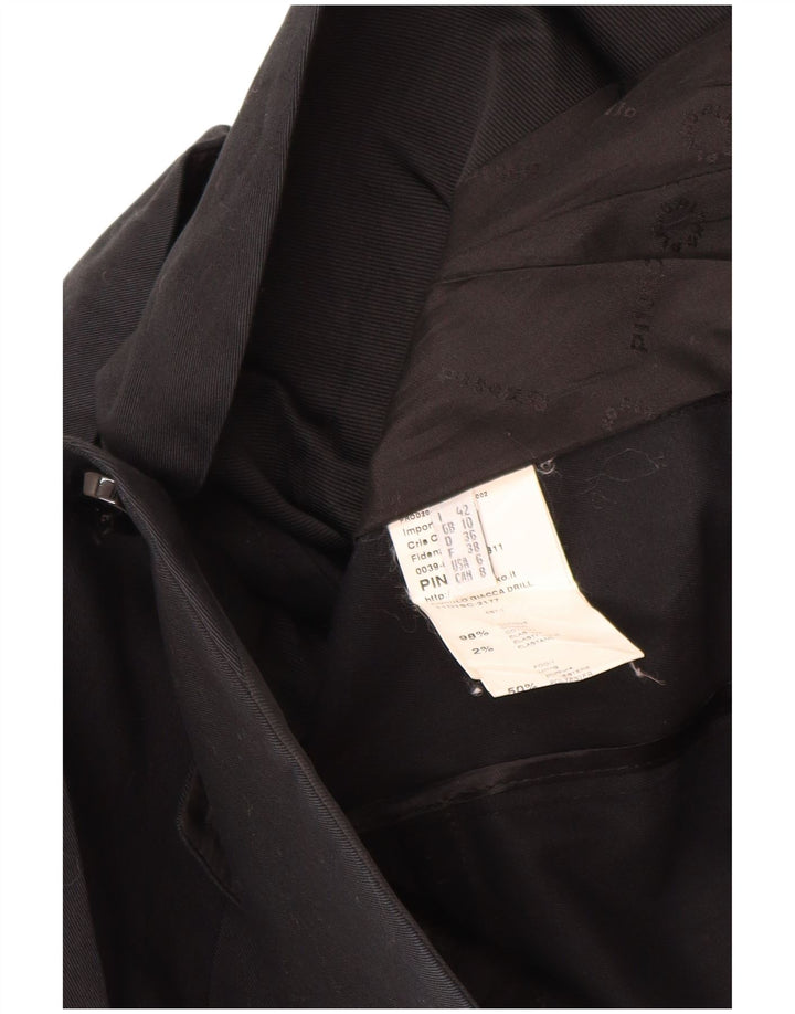 PINKO Womens 1 Button Blazer Jacket UK 10 Small Black Cotton