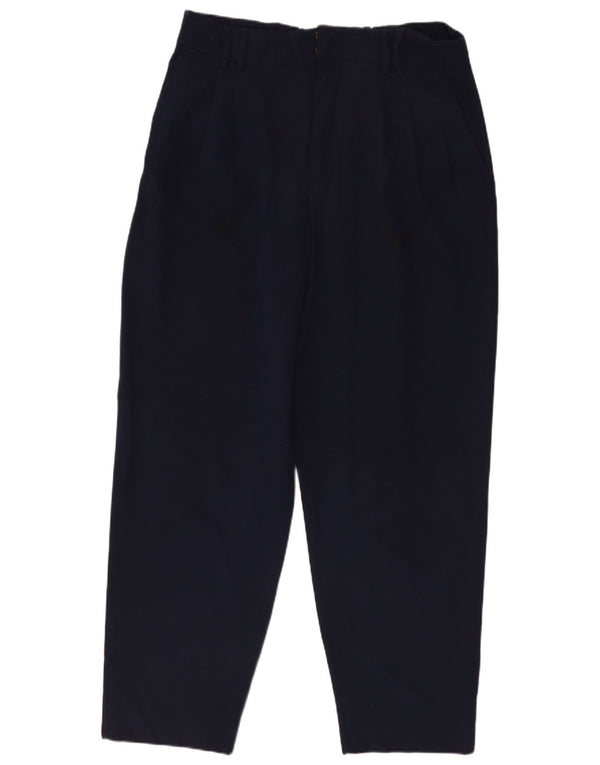 Zara Womens High Waist Pegged Chino Trousers EU 40 Medium W30 L26 Navy Blue