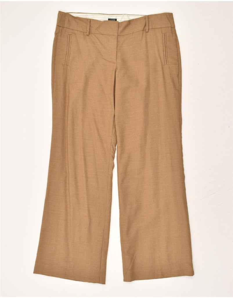 J. CREW Womens Wide Leg Casual Trousers US 14 XL W38 L32 Brown Wool | Vintage J. Crew | Thrift | Second-Hand J. Crew | Used Clothing | Messina Hembry 