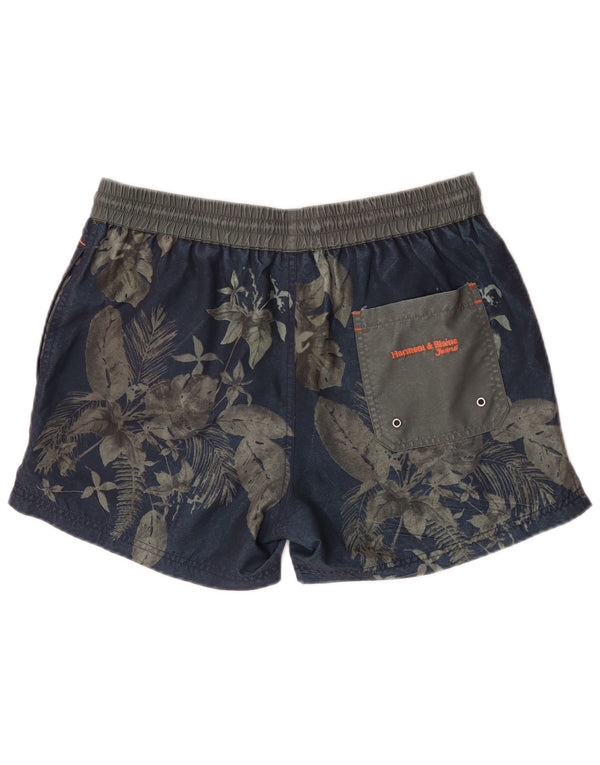Harmont & Blaine Mens Graphic Swimming Shorts Medium Navy Blue Floral