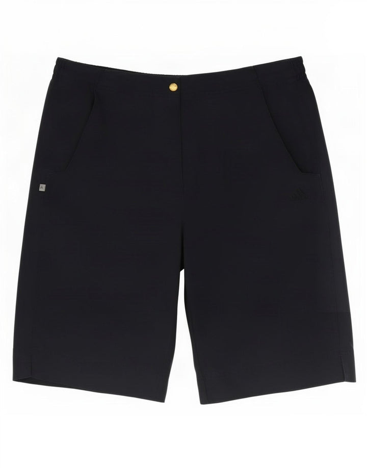 Adidas Womens Bermuda Shorts UK 14 Medium W32 Navy Blue Polyester