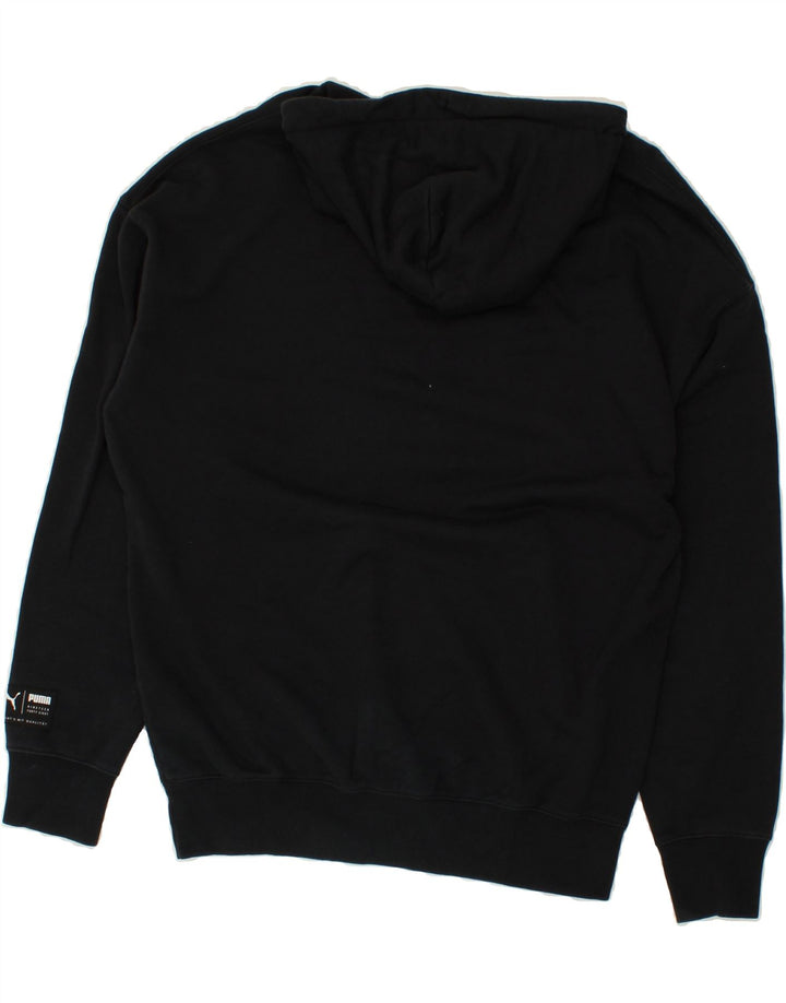 PUMA Mens Graphic Hoodie Jumper Small Black Cotton Vintage Puma and Second-Hand Puma from Messina Hembry 