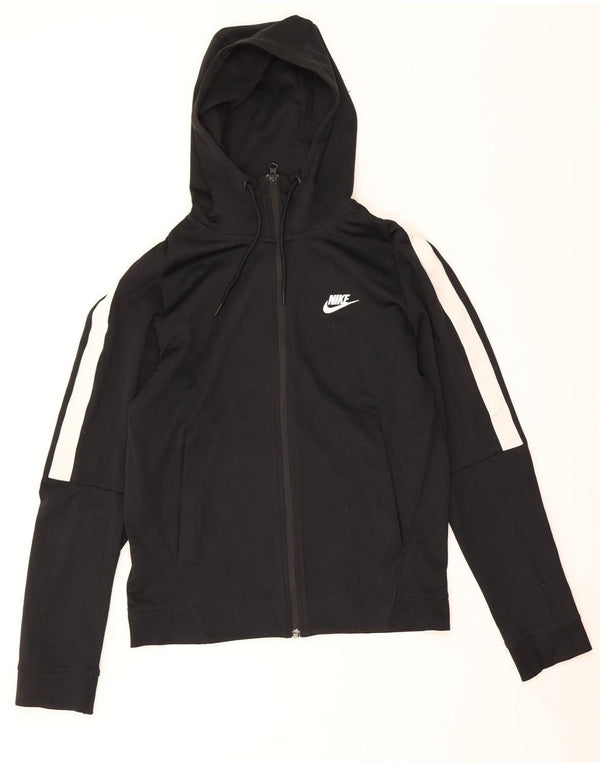 Nike Mens Zip Hoodie Sweater Small Black Colourblock Cotton