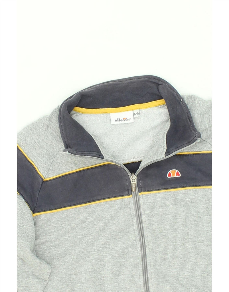 ELLESSE Boys Graphic Tracksuit Top Jacket 11-12 Years Grey Colourblock Vintage Ellesse and Second-Hand Ellesse from Messina Hembry 