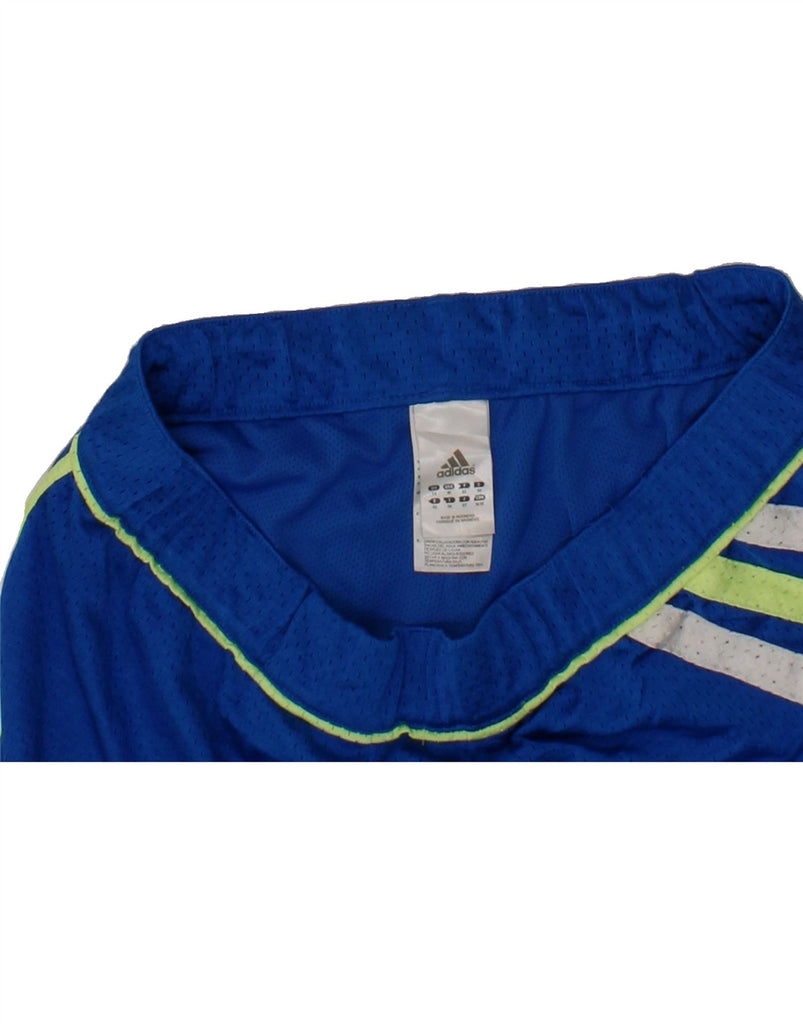 ADIDAS Womens Sport Shorts UK 14  Large Blue Polyester Vintage Adidas and Second-Hand Adidas from Messina Hembry 