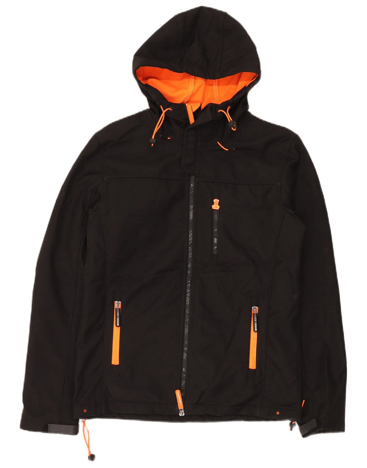 SUPERDRY Mens The Windtrekker Hooded Windbreaker Jacket UK 38 Medium Black
