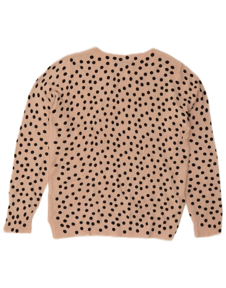 Marks & Spencer Womens Boat Neck Jumper Sweater UK 14 Medium Pink Polka Dot