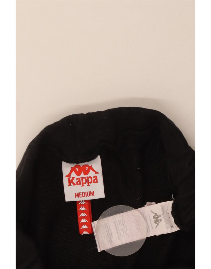 Kappa Womens Graphic Sport Shorts UK 14 Medium  Black Cotton