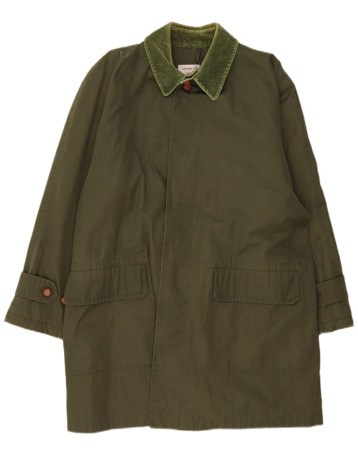 Frankie & Trace Mens Overcoat IT 46 Small Khaki Polyester
