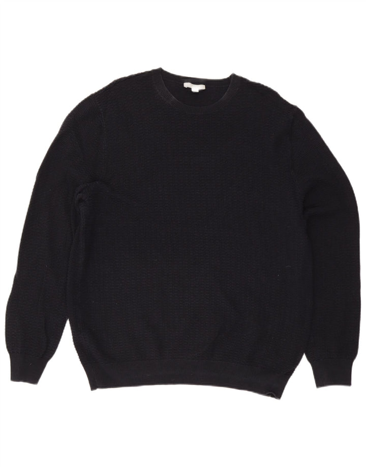 Cos Mens Crew Neck Jumper Sweater XL Navy Blue Cotton