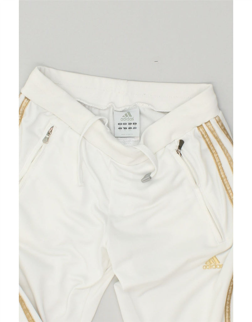 ADIDAS Girls Tracksuit Trousers 15-16 Years White Polyester | Vintage Adidas | Thrift | Second-Hand Adidas | Used Clothing | Messina Hembry 