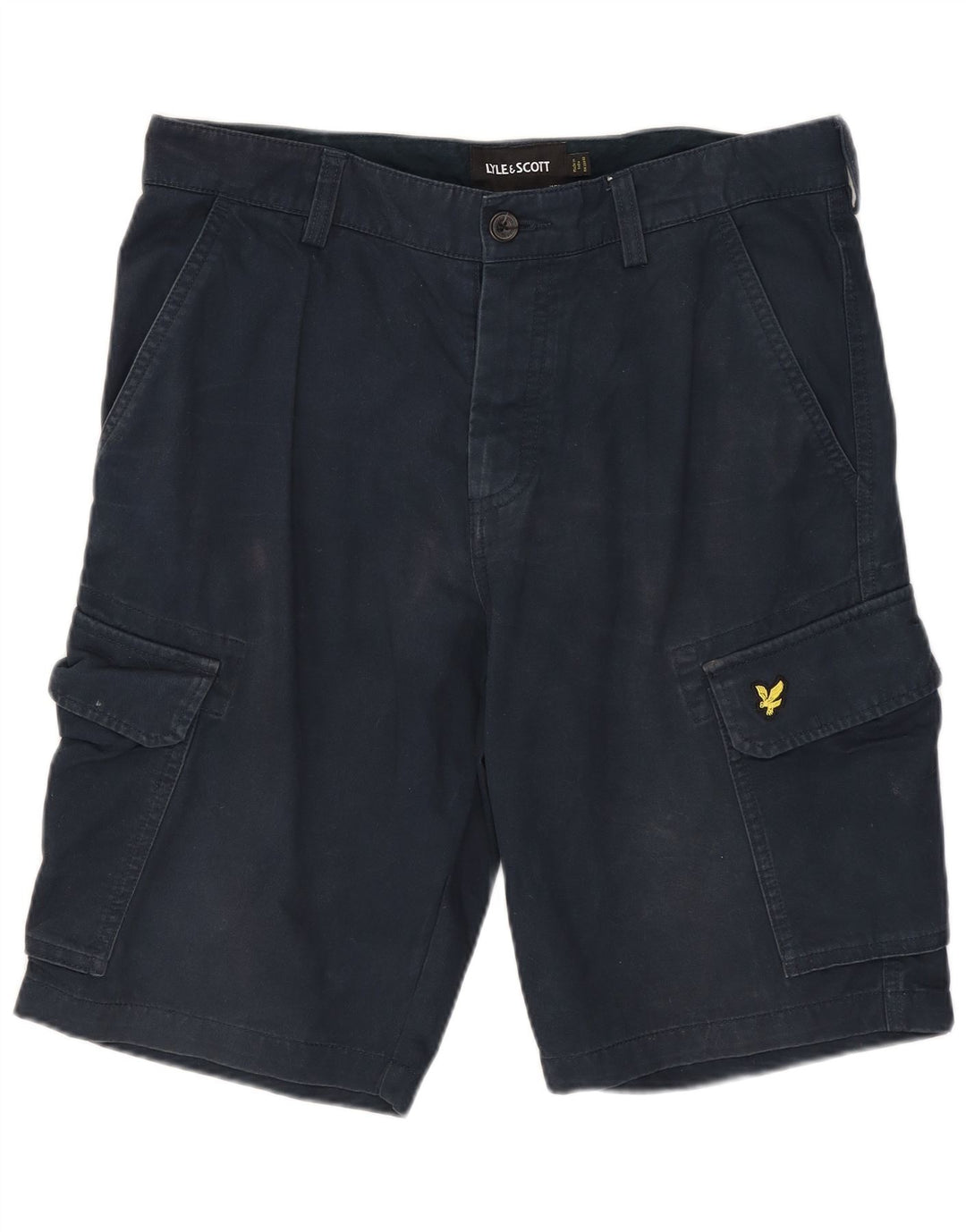 Lyle & Scott Mens Cargo Shorts W30 Medium Navy Blue Cotton
